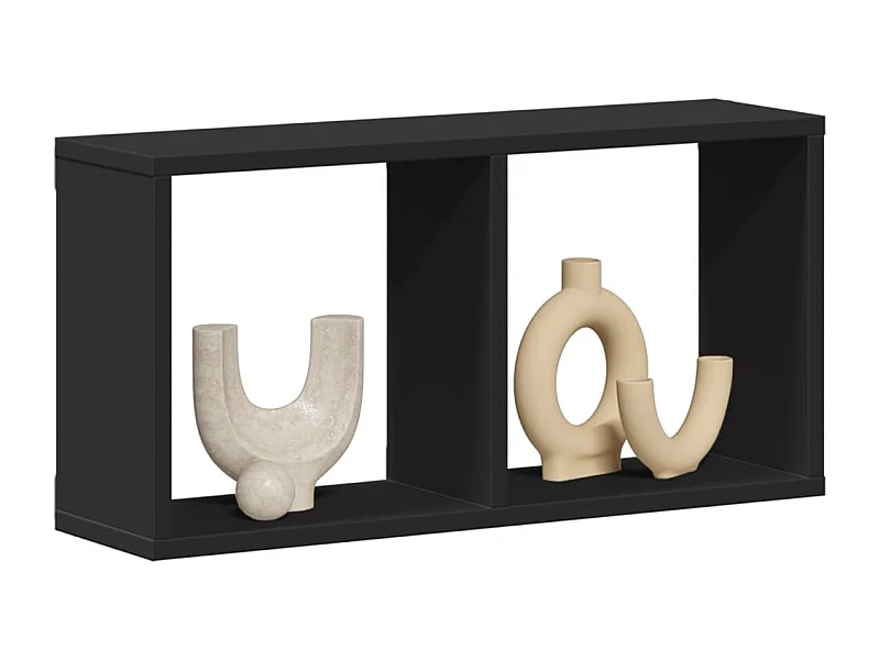 Mobile a Parete 60x16x30 cm Nero in Legno Multistrato