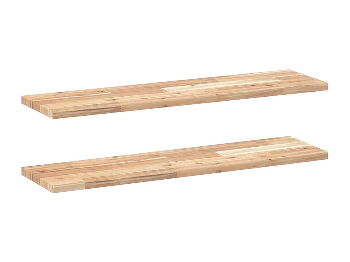 Mensole da Parete 2 pz 80x20x2 cm Legno Acacia Non Trattato