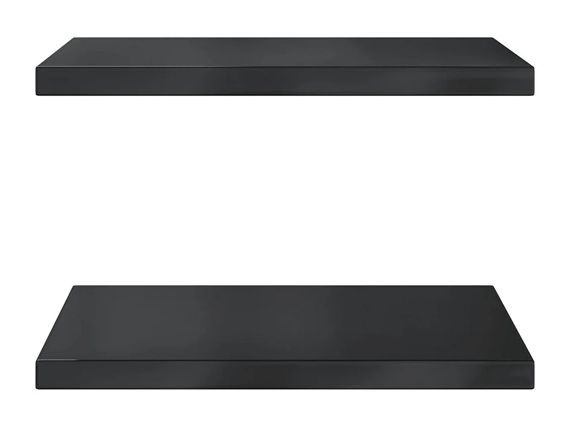 Mensole a Muro 2 pz 50x40x3 cm Nero in Acciaio Inossidabile