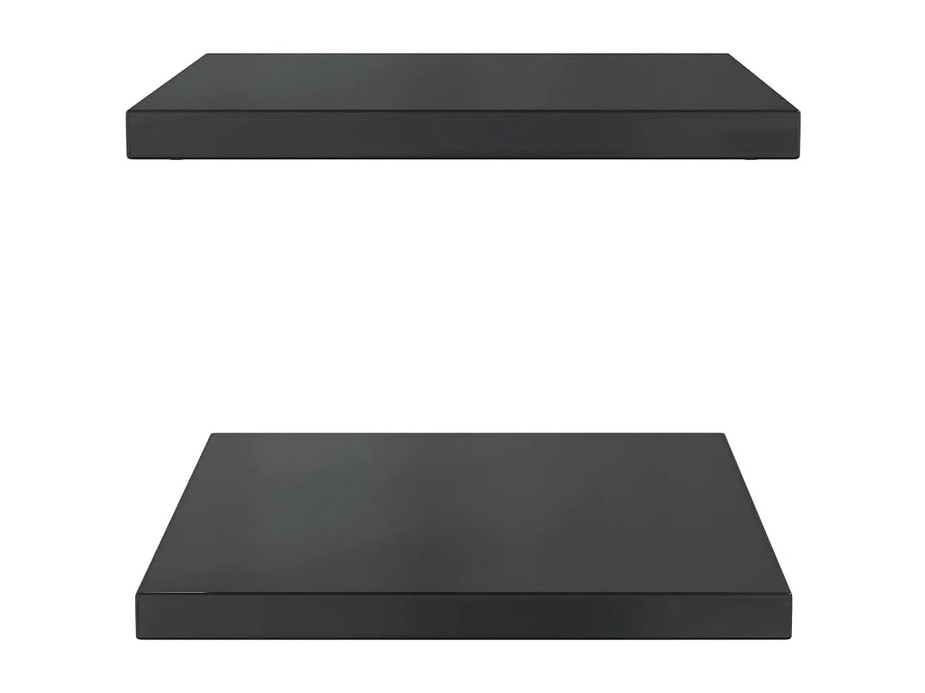 Mensole a Muro 2 pz 50x40x3 cm Nero in Acciaio Inossidabile