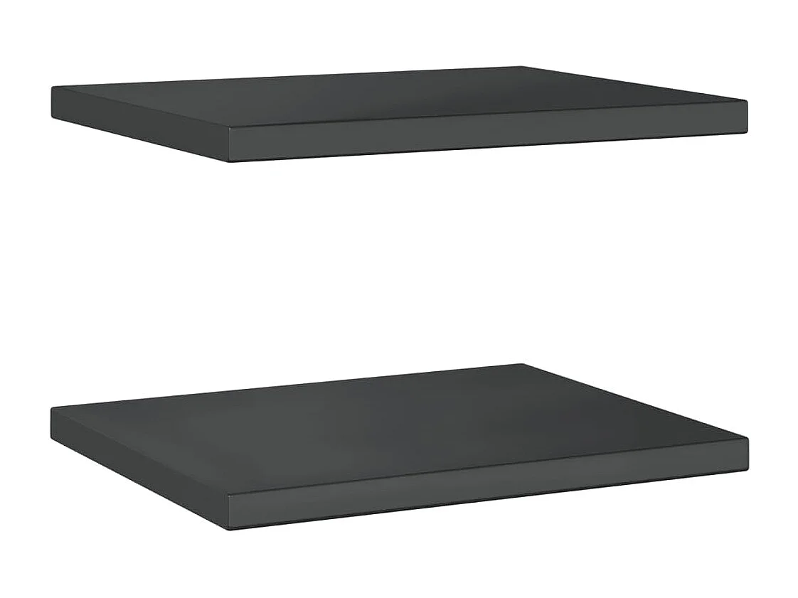 Mensole a Muro 2 pz 50x40x3 cm Nero in Acciaio Inossidabile