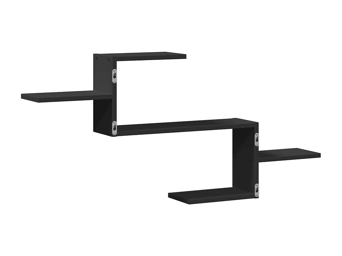 Scaffale a Parete Nero 104x15x49 cm in Truciolato