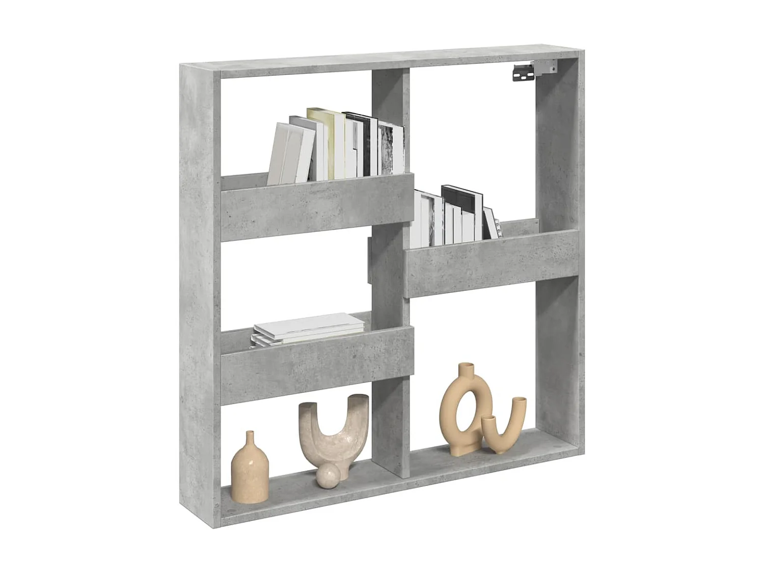 Armoire murale gris béton 80x15x80 cm bois d'ingénierie