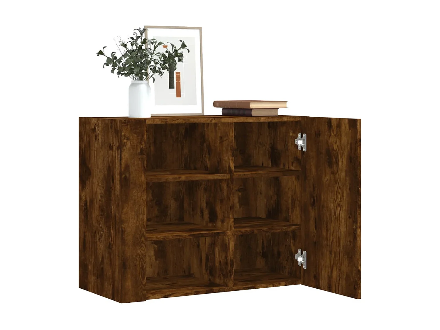 Armoire murale chêne fumé 75x35x60 cm bois d'ingénierie