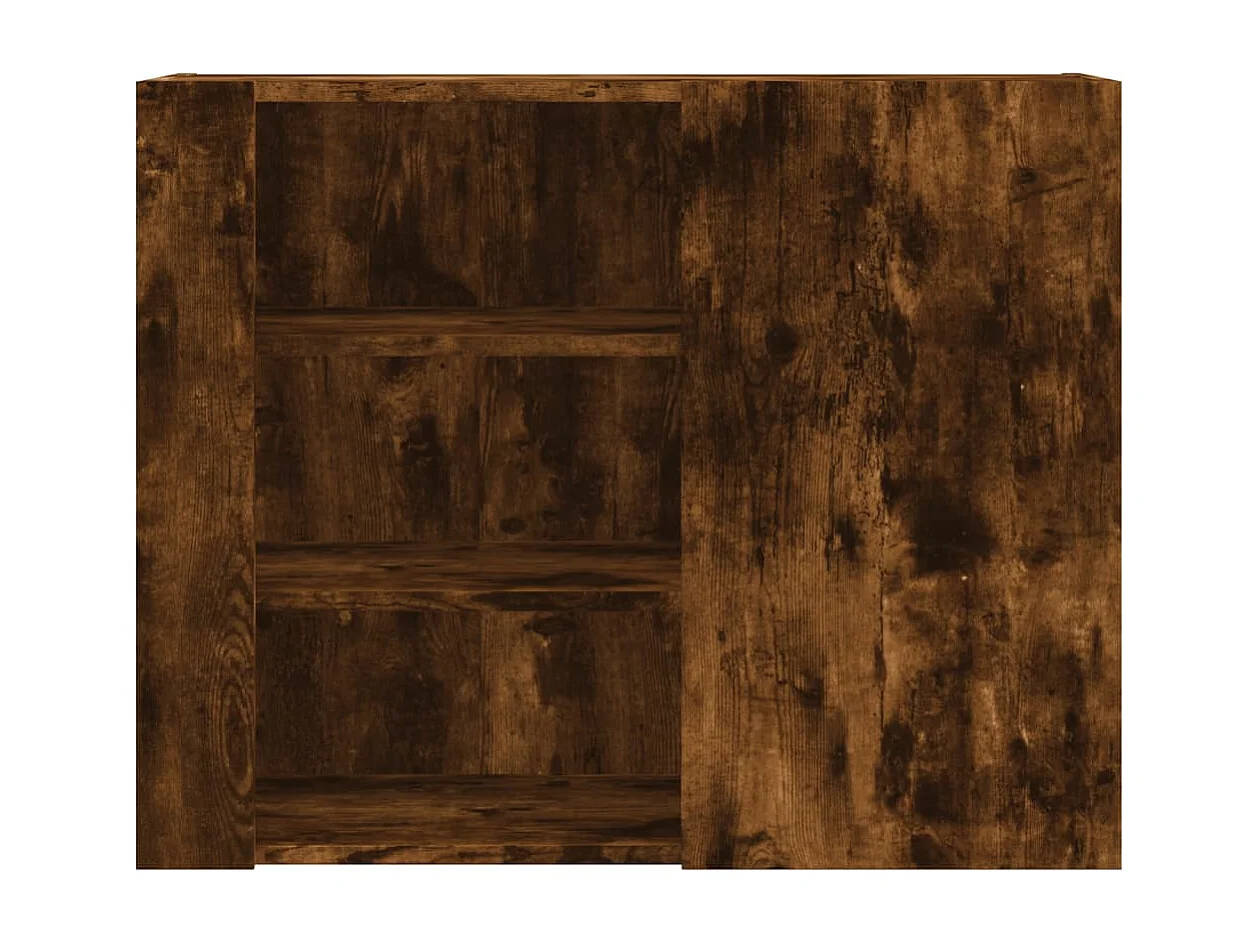 Armoire murale chêne fumé 75x35x60 cm bois d'ingénierie