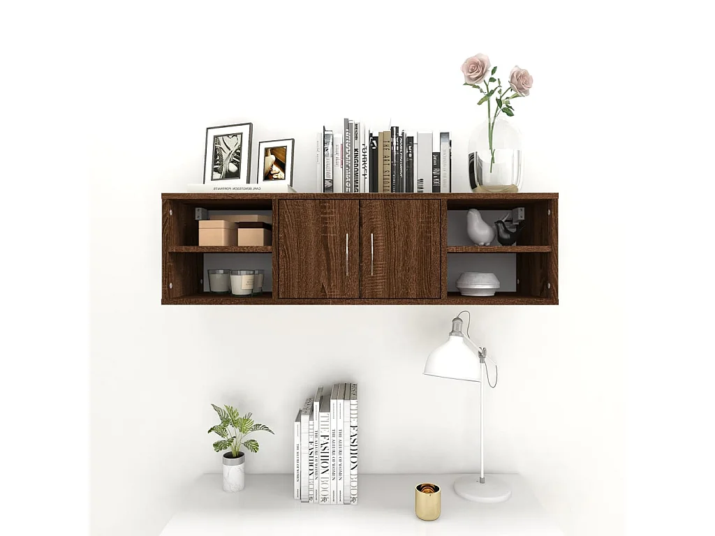 Prateleira parede 102x30x29 cm deriv. madeira carvalho castanho