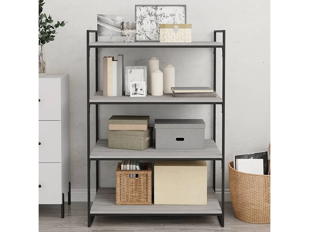 Étagères murales 4 pcs sonoma gris 80x50x1,5 cm bois ingénierie