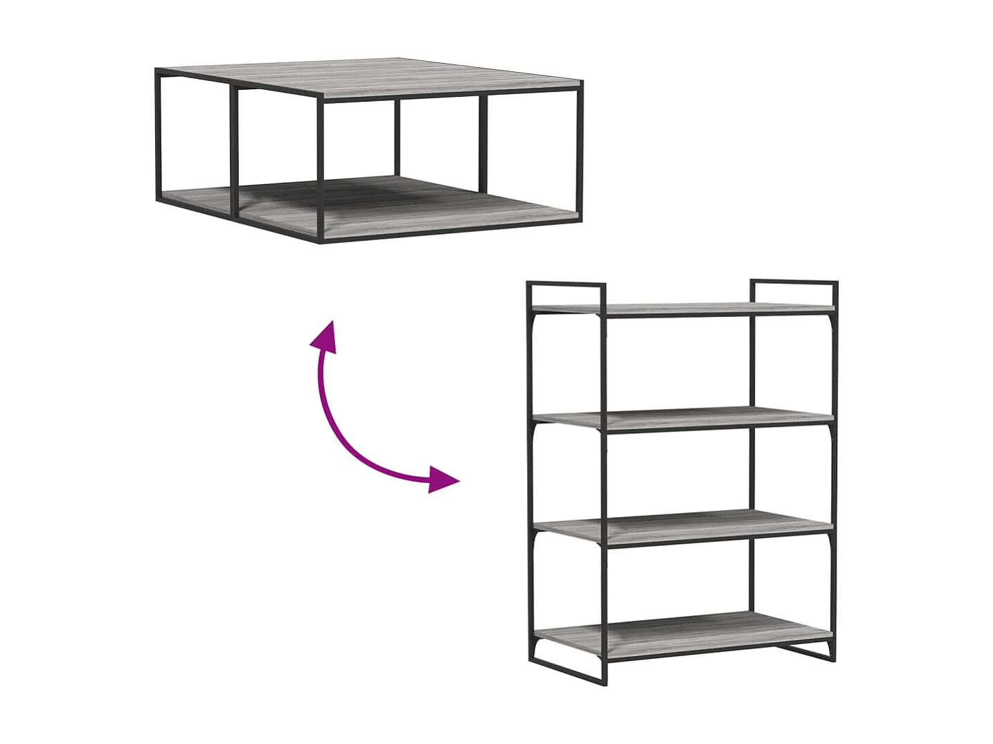Étagères murales 4 pcs sonoma gris 80x50x1,5 cm bois ingénierie