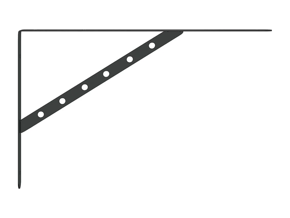 Staffe per Mensola 4 pz 40x2,5x25 cm in Acciaio Inox Nero