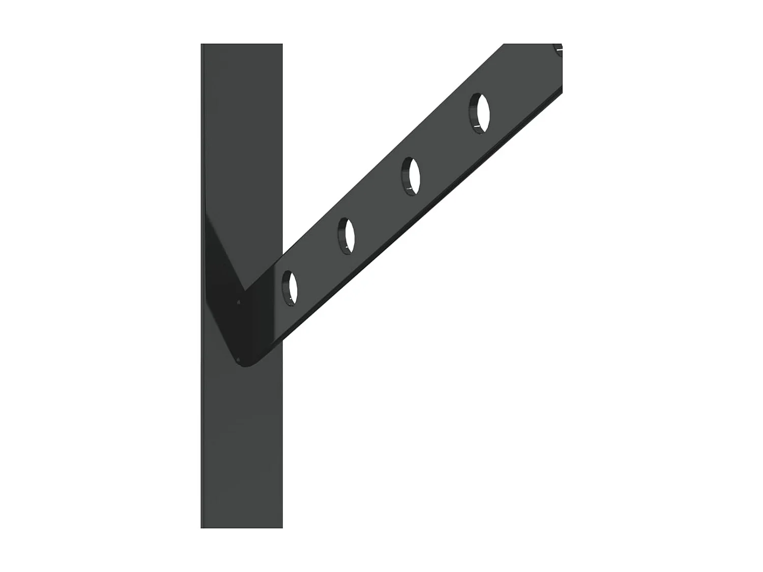 Staffe per Mensola 4 pz 40x2,5x25 cm in Acciaio Inox Nero