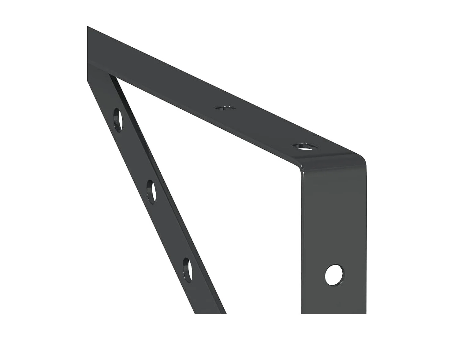 Staffe per Mensola 4 pz 40x2,5x25 cm in Acciaio Inox Nero