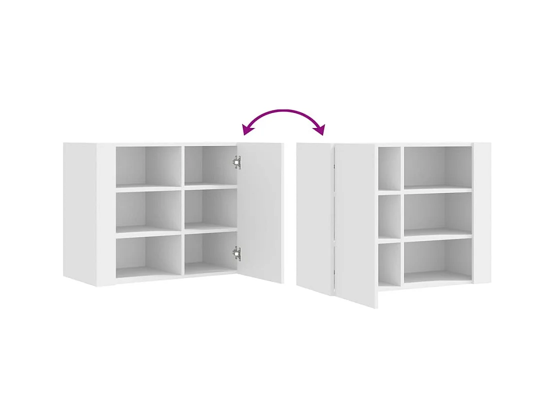 Armoire murale blanc 75x35x60 cm bois d'ingénierie