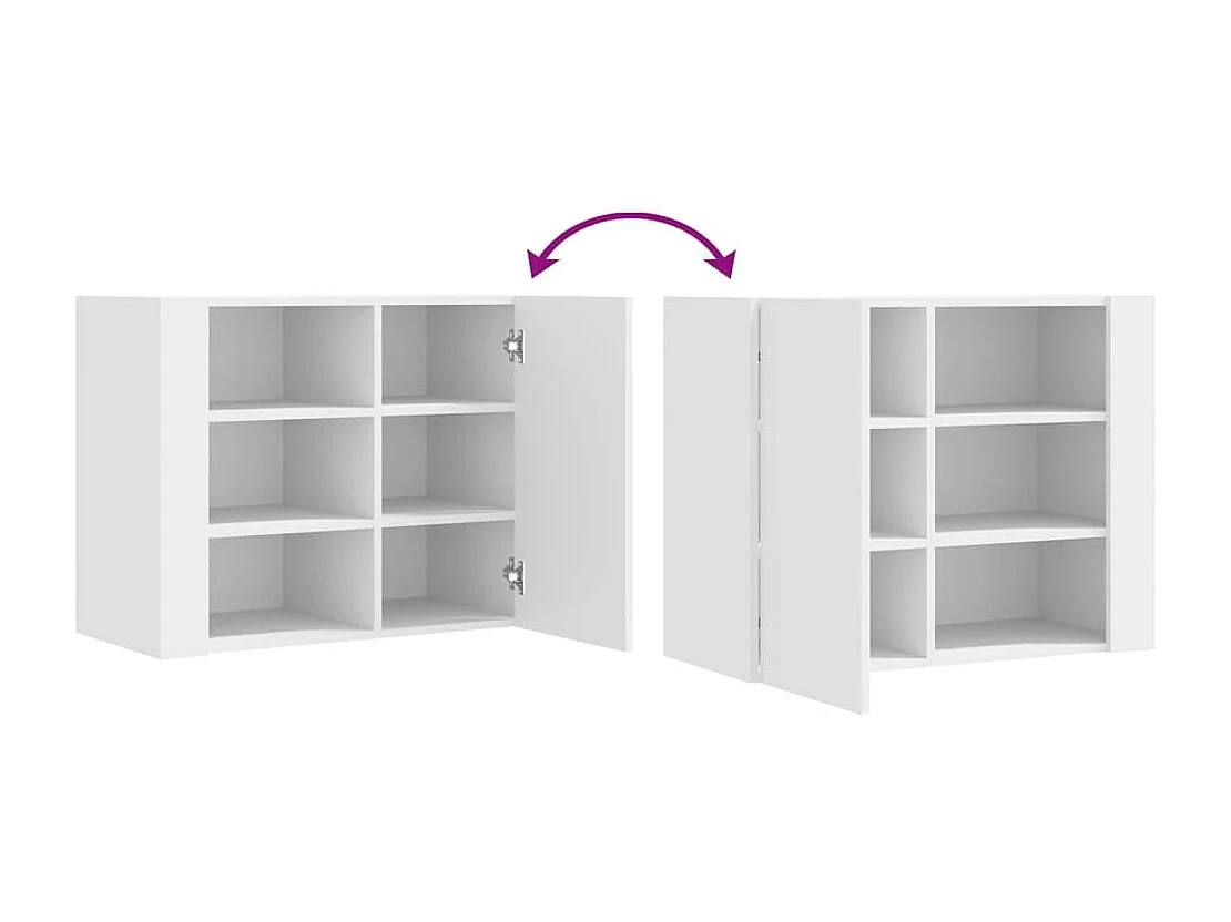 Armoire murale blanc 75x35x60 cm bois d'ingénierie