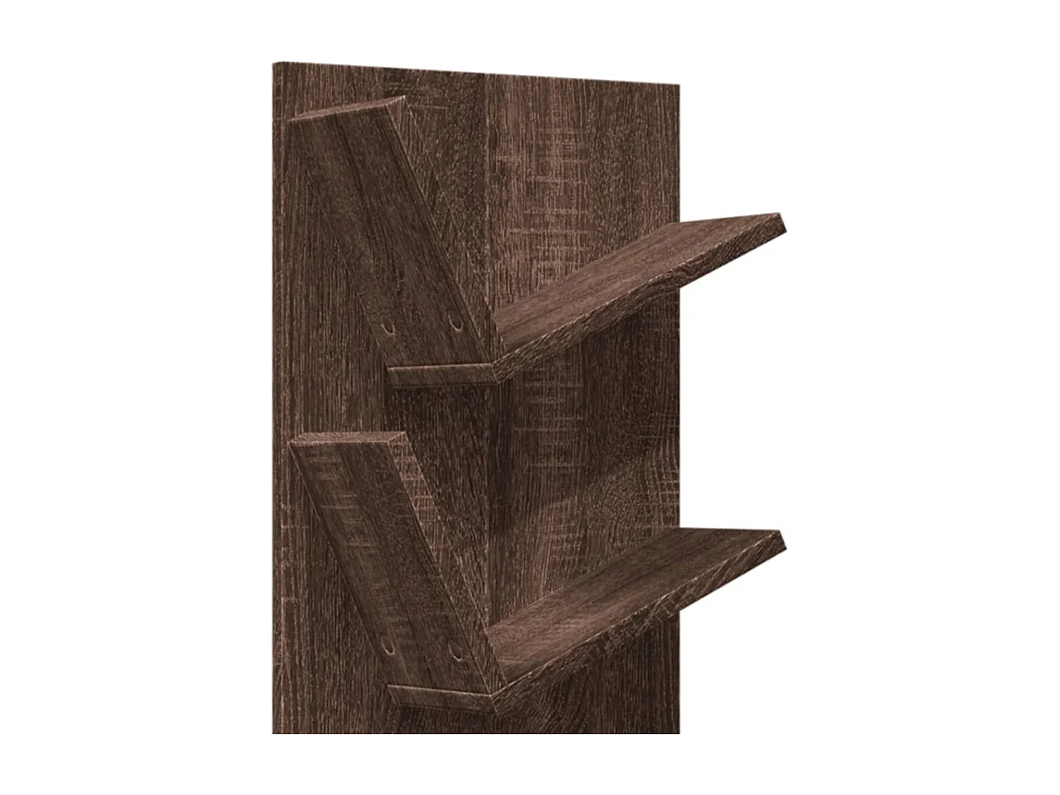 Wand-Bücherregal mit 4 Fächern Braun Eichen-Optik 33x16x90 cm