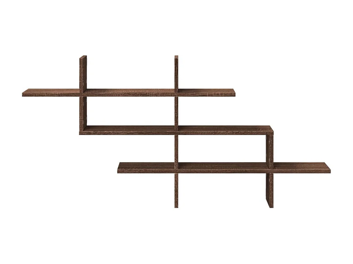 Estante pared madera ingeniería marrón roble 124,5x18x60,5 cm