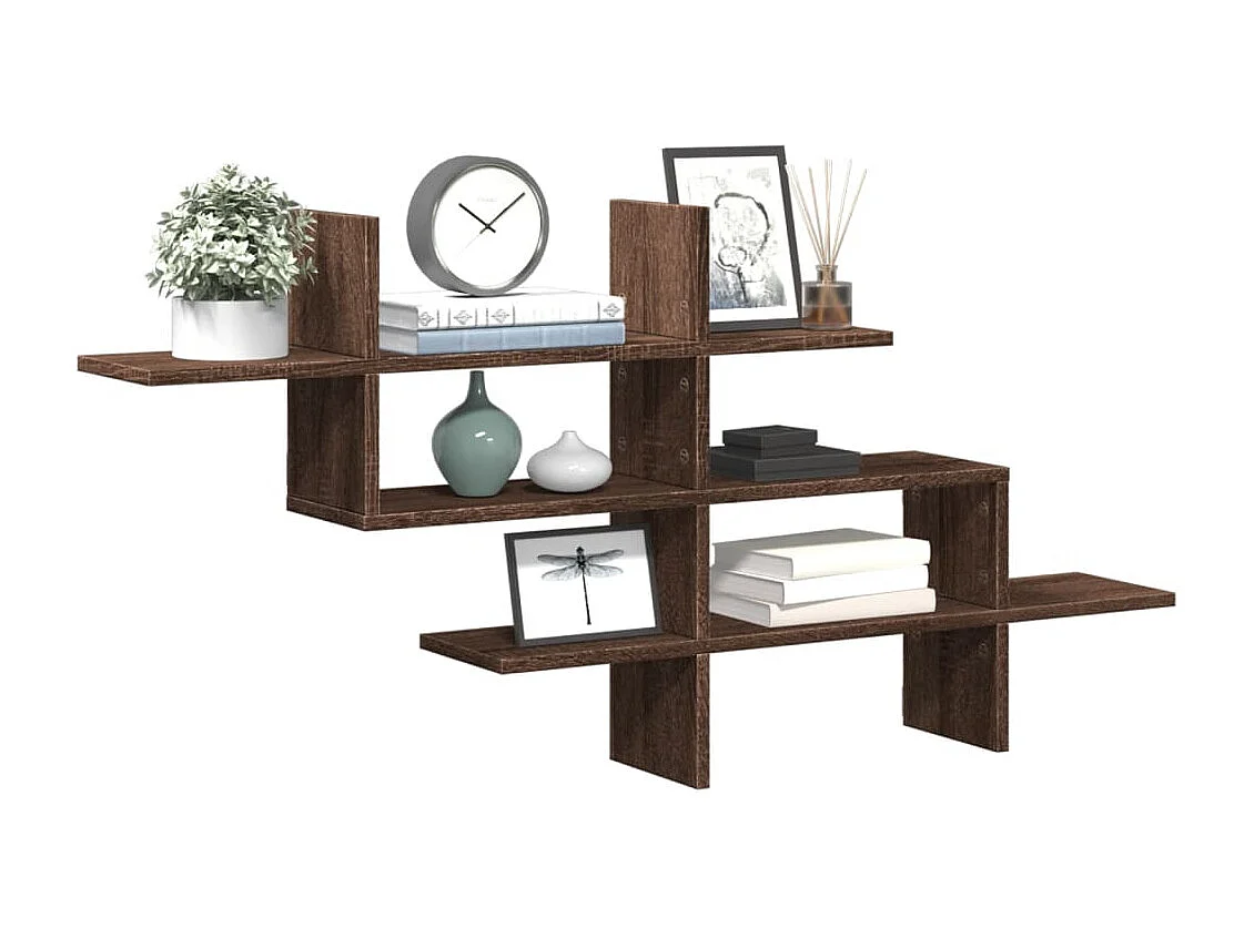 Étagère murale chêne marron 124,5x18x60,5 cm bois d'ingénierie