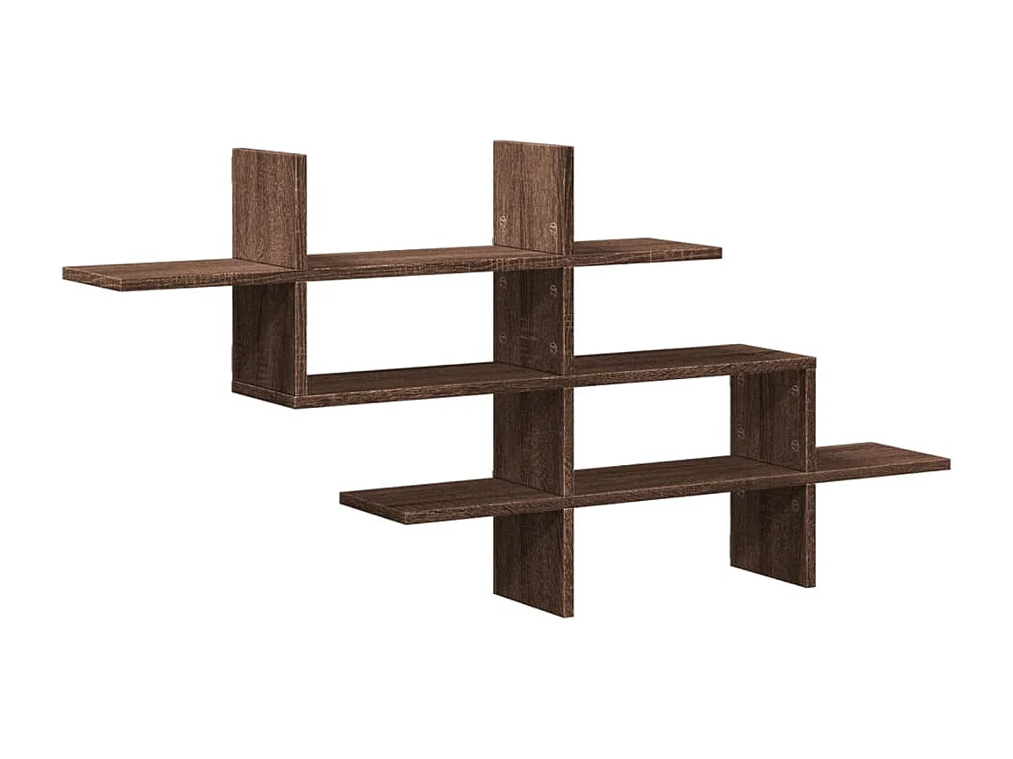 Étagère murale chêne marron 124,5x18x60,5 cm bois d'ingénierie