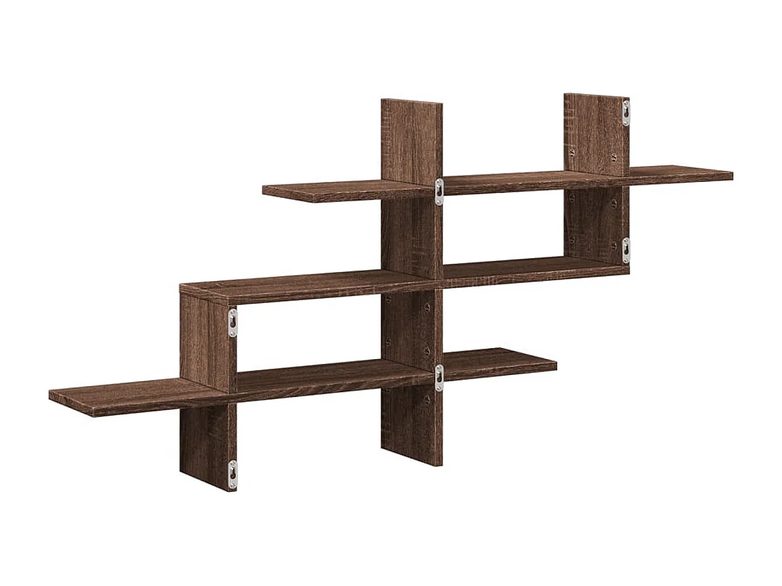 Étagère murale chêne marron 124,5x18x60,5 cm bois d'ingénierie