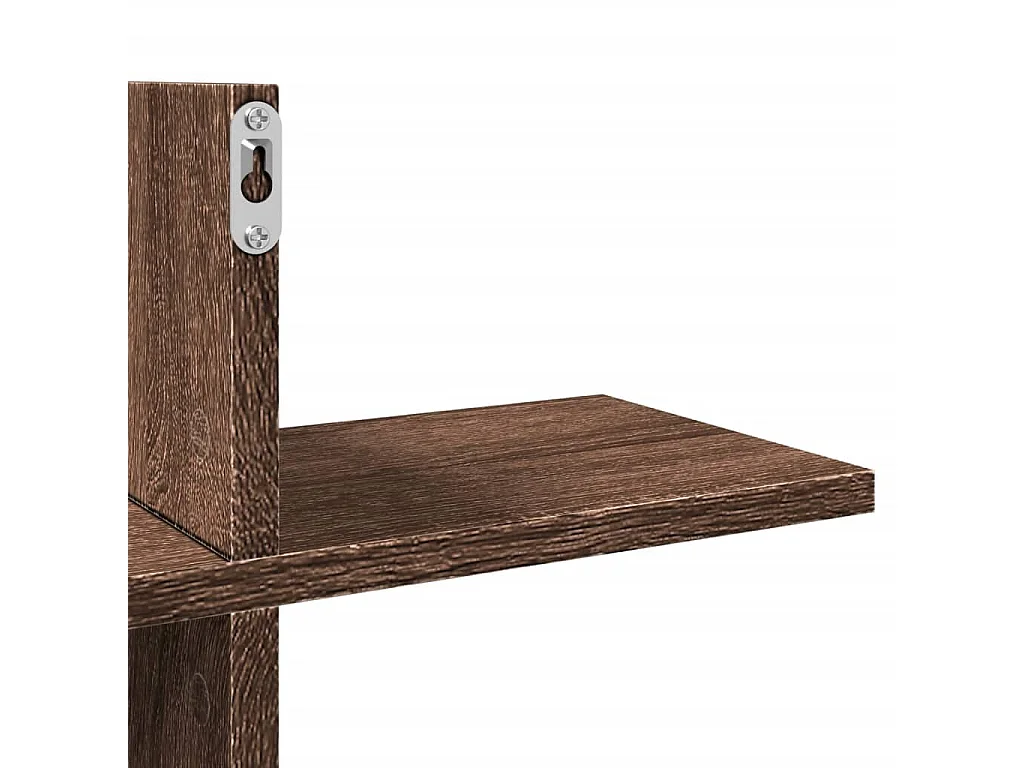 Étagère murale chêne marron 124,5x18x60,5 cm bois d'ingénierie