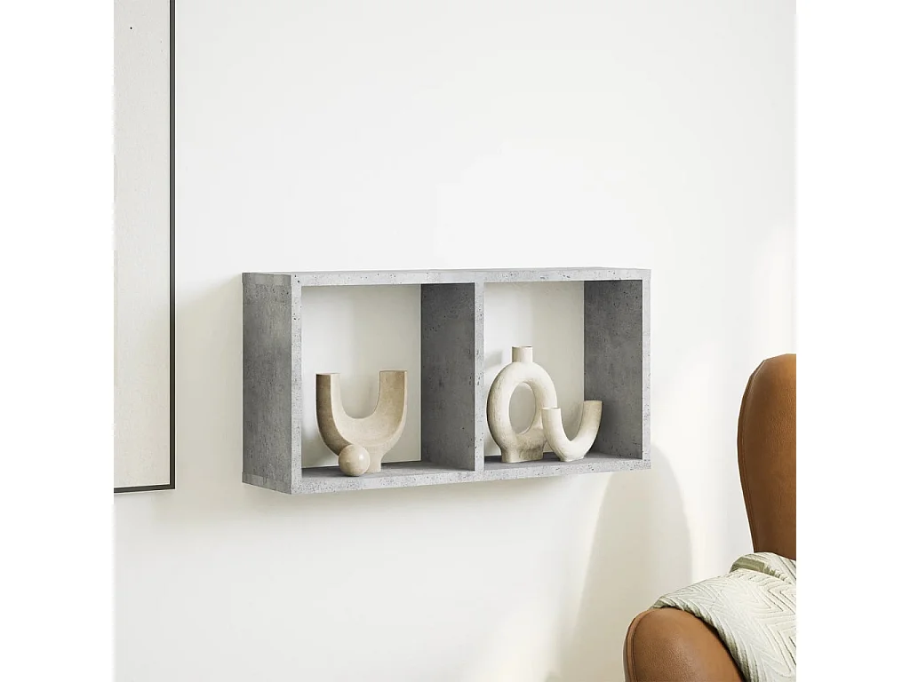 Armoire murale 60x16x30 cm gris béton bois d'ingénierie