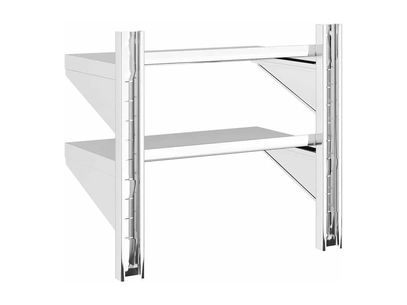 Étagère murale à 2 niveaux 50x30x60 cm argenté acier inoxydable
