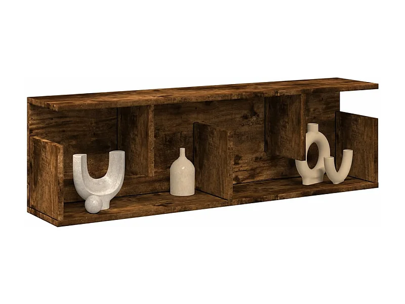 Mobile a Parete 100x20x30 cm Rovere Fumo in Legno Multistrato