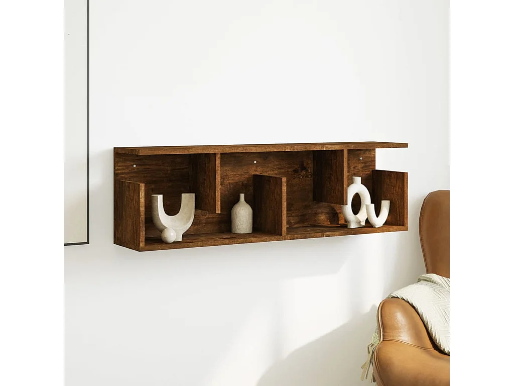 Armoire murale 100x20x30 cm chêne fumé bois d'ingénierie