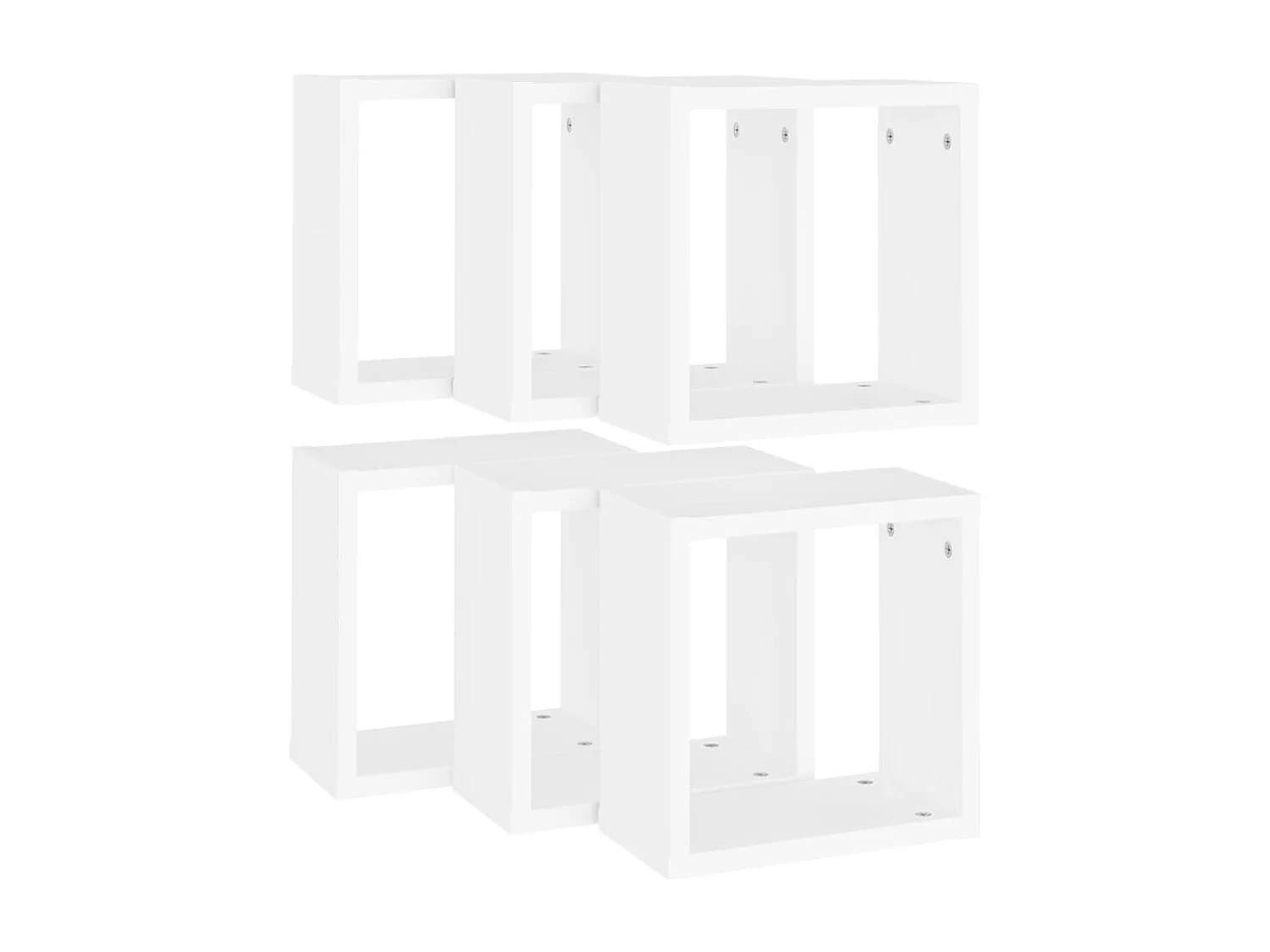Étagères cube murales 6 pcs blanc 30x15x30 cm