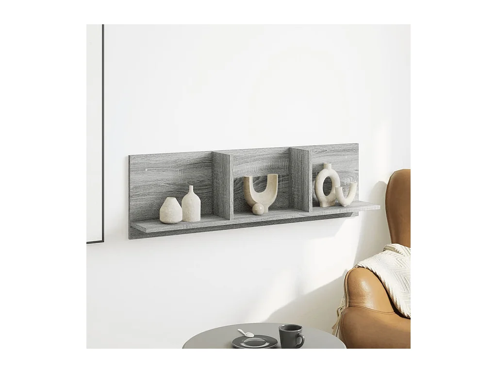 Mueble de pared madera ingeniería gris Sonoma 100x16,5x30 cm