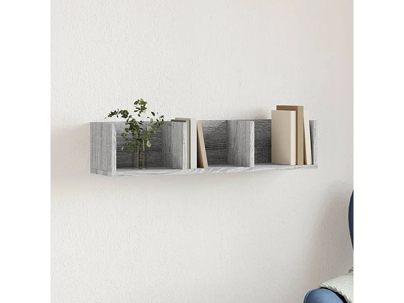 Mueble de pared madera ingeniería gris Sonoma 75x18x16,5 cm