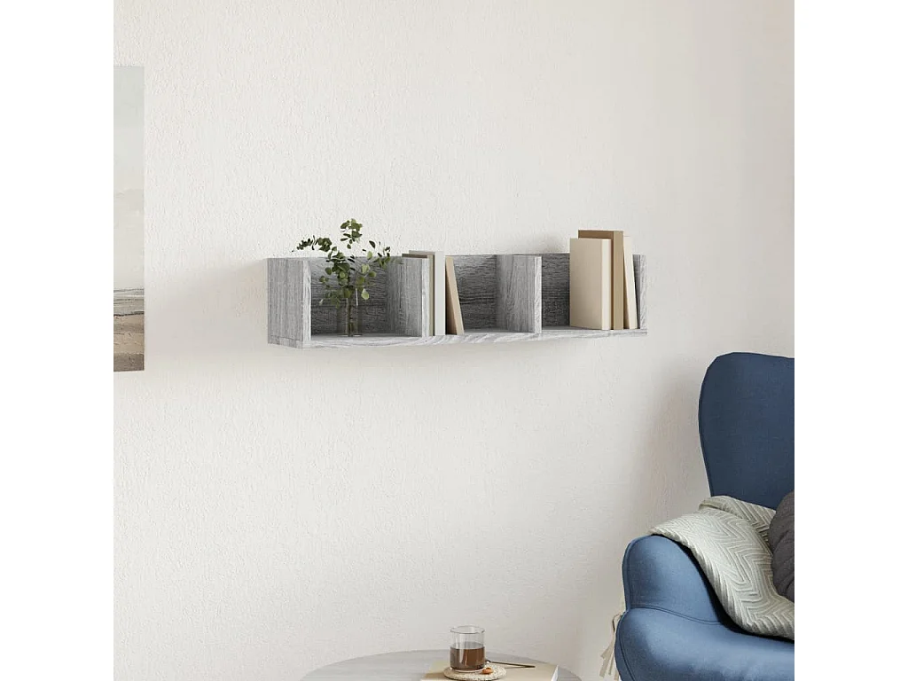 Mueble de pared madera ingeniería gris Sonoma 75x18x16,5 cm