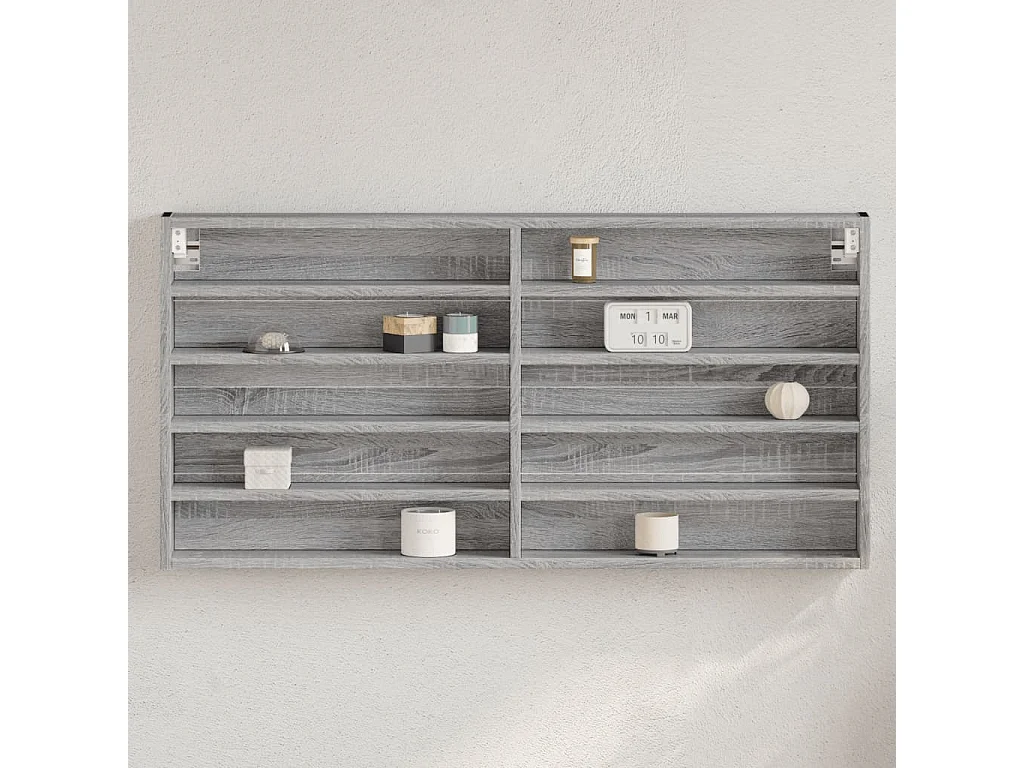 Armoire à vitrine sonoma gris 100x8,5x50 cm bois d'ingénierie