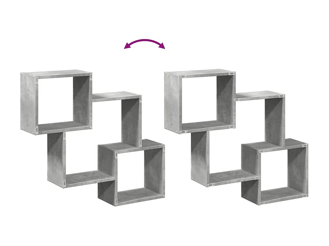 Mobile a Parete 78x18x71 cm Grigio Cemento Legno Multistrato