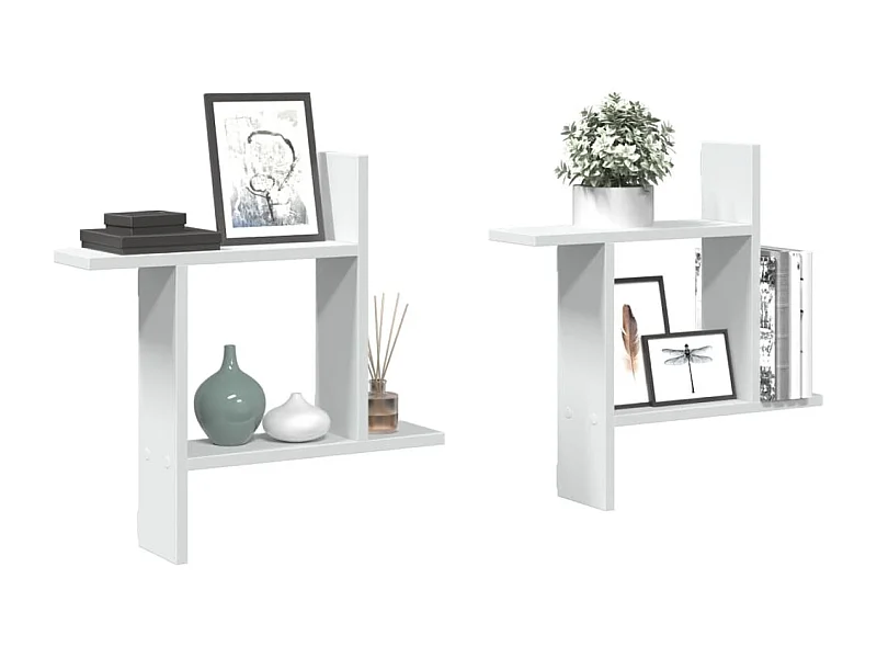 Mensole a Muro 2 pz Bianche 50x12x50 cm in Truciolato
