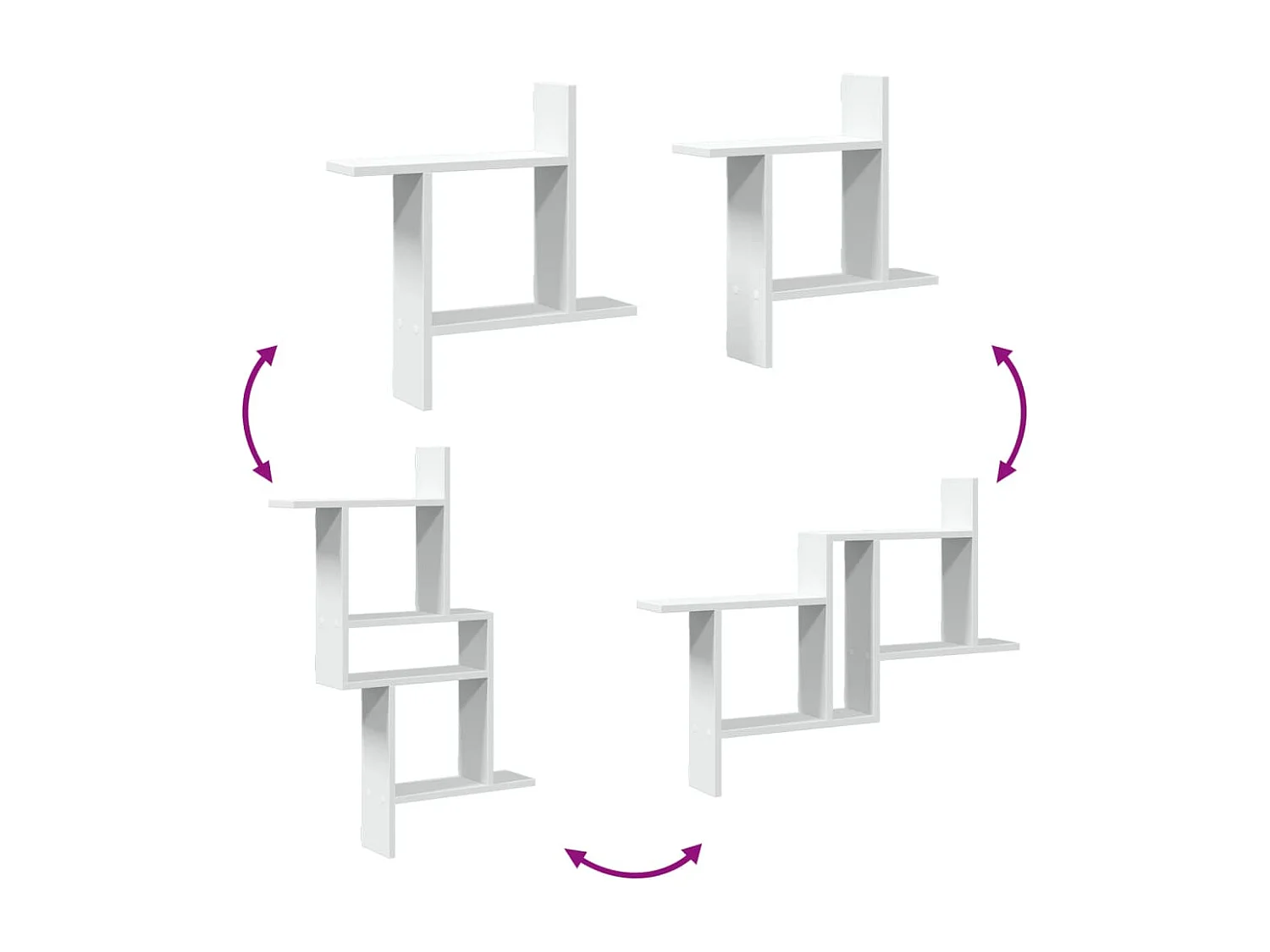 Mensole a Muro 2 pz Bianche 50x12x50 cm in Truciolato