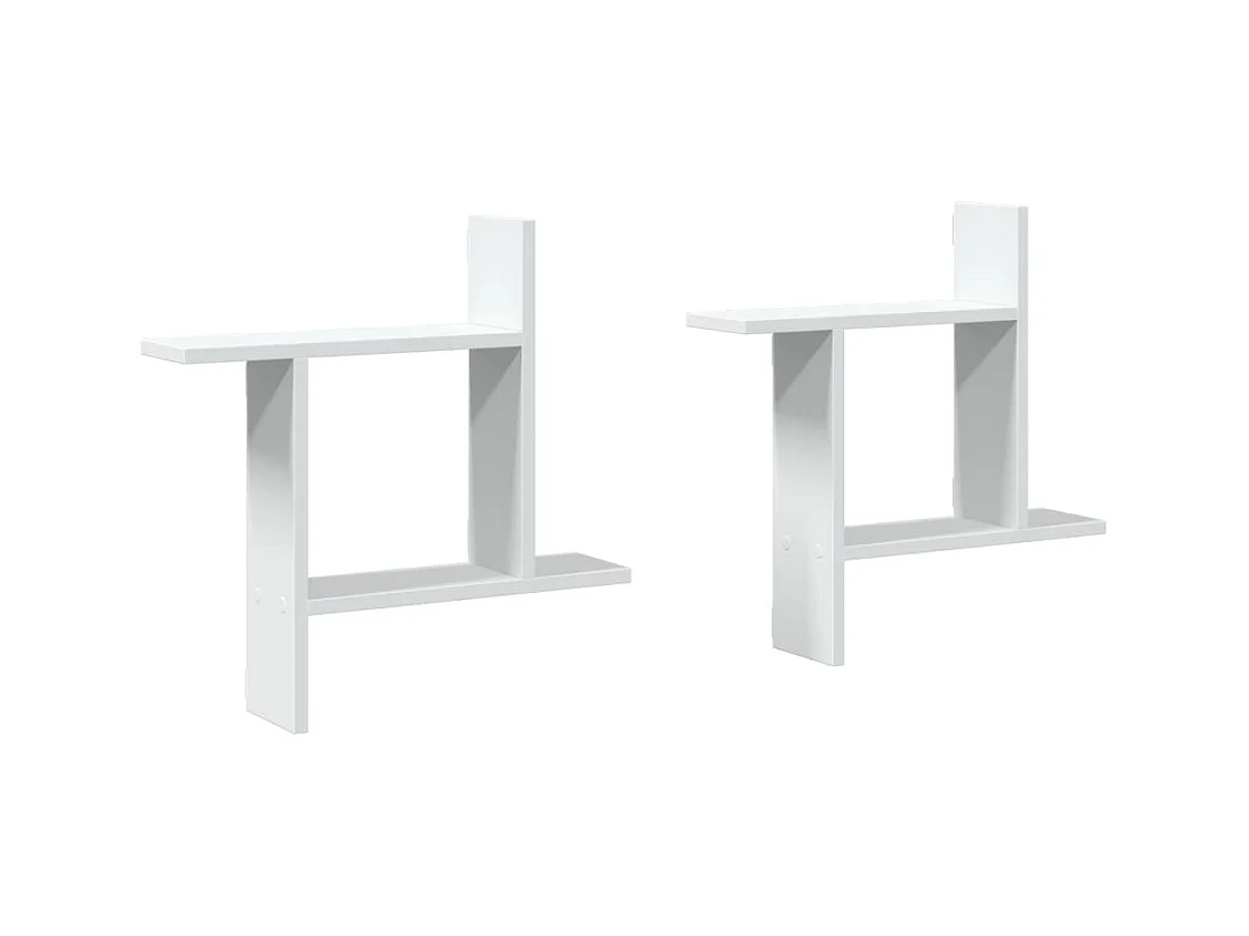 Étagères murales 2 pcs blanc 50x12x50 cm bois d'ingénierie