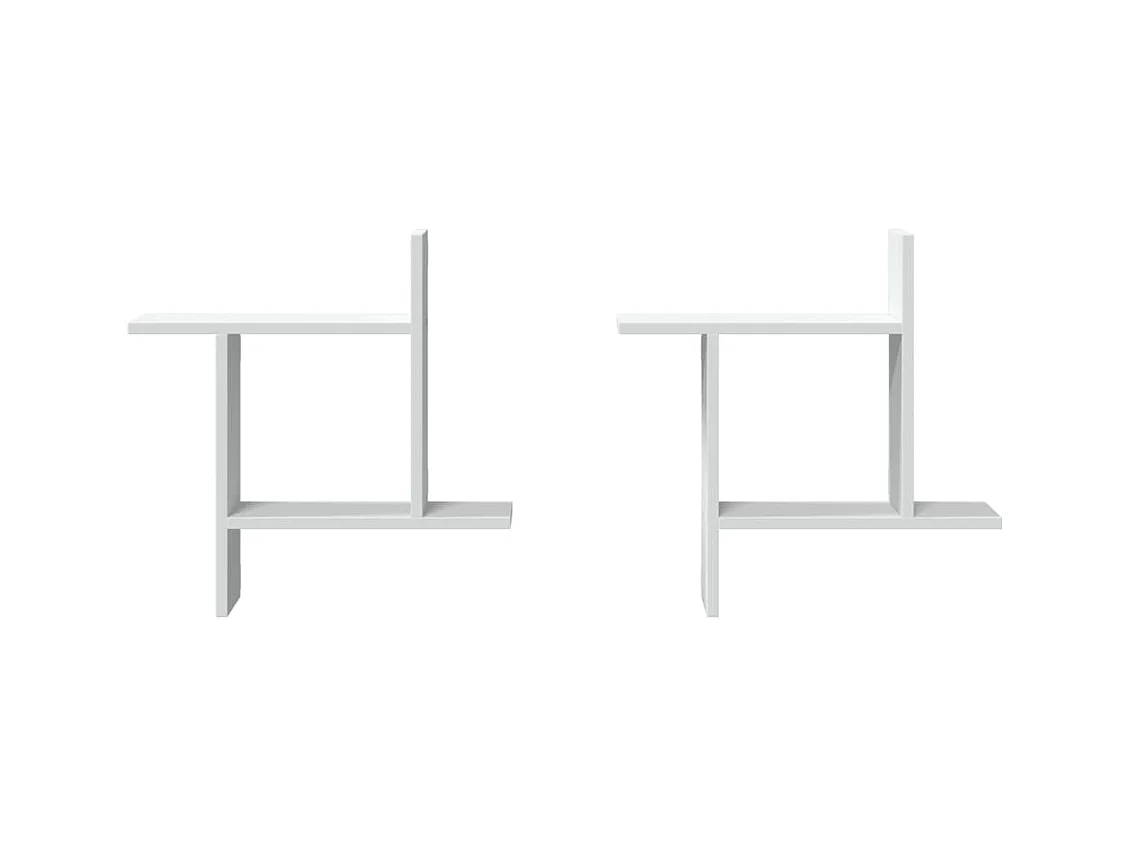 Étagères murales 2 pcs blanc 50x12x50 cm bois d'ingénierie