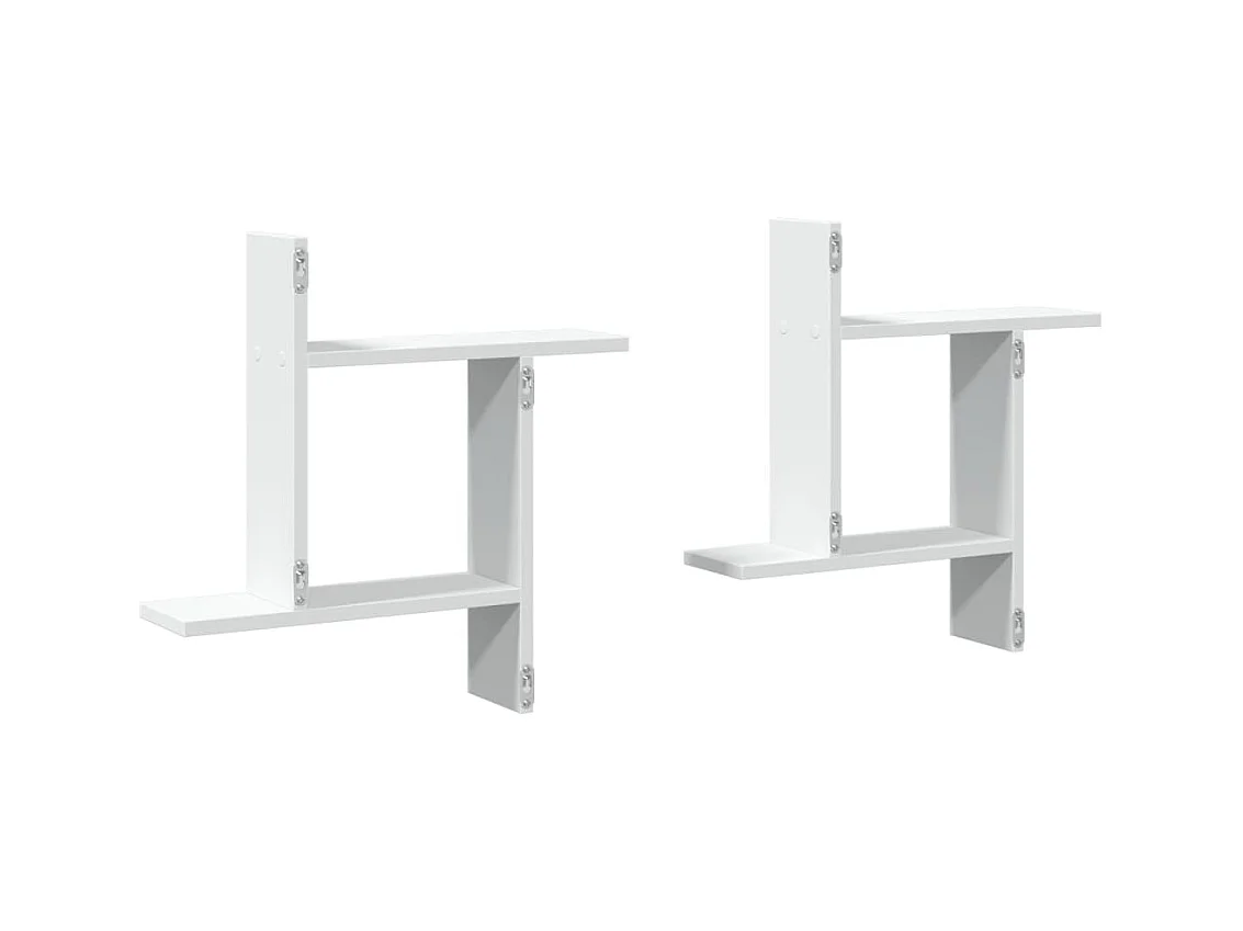Étagères murales 2 pcs blanc 50x12x50 cm bois d'ingénierie