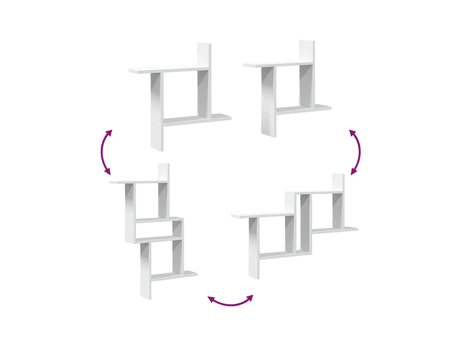 Étagères murales 2 pcs blanc 50x12x50 cm bois d'ingénierie