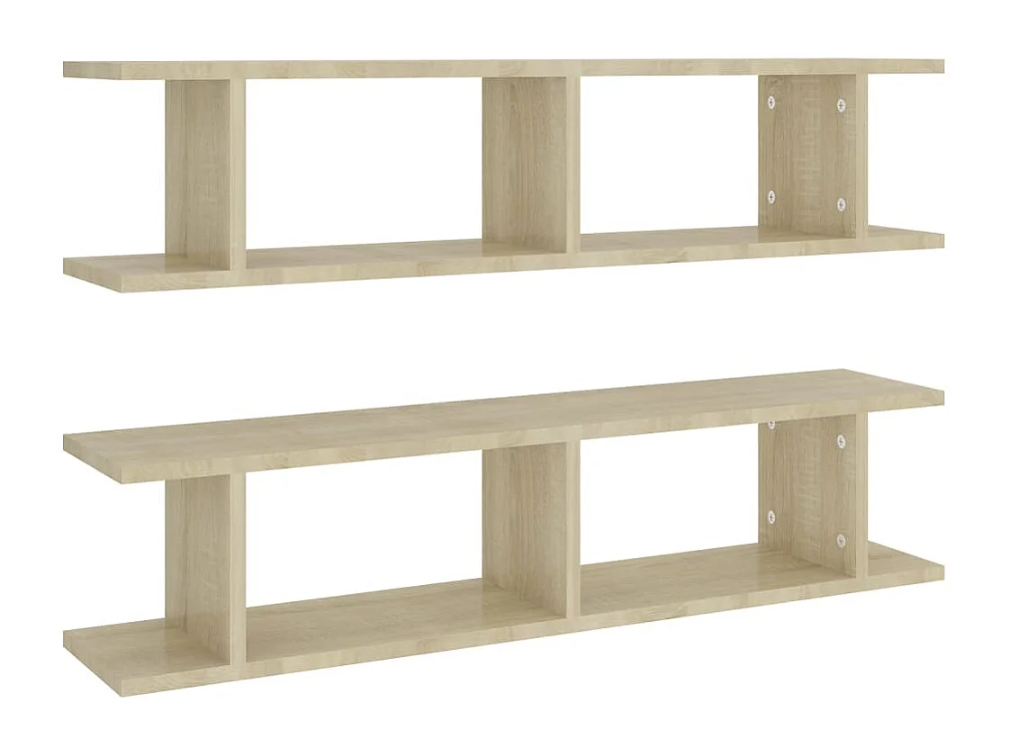 Mensole a Parete 2pz Rovere Sonoma 90x18x20cm Legno Multistrato