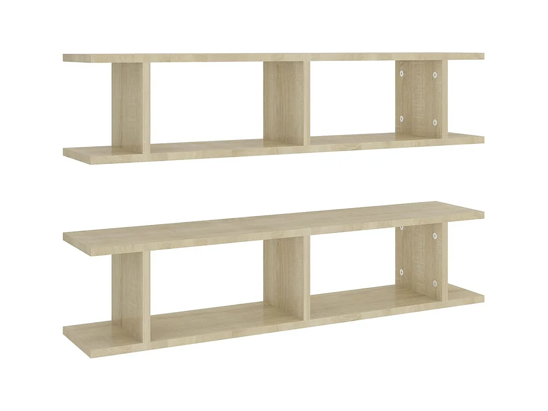 Wandregale 2 Stk. Sonoma-Eiche 90x18x20 cm Holzwerkstoff