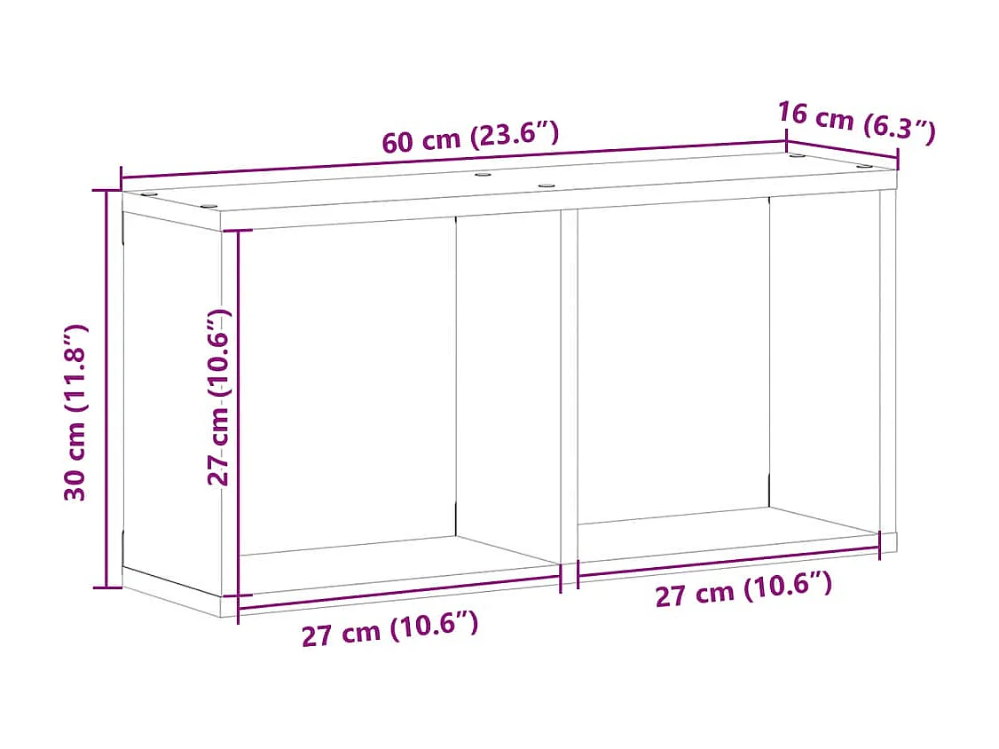 Armoire murale 60x16x30 cm blanc bois d'ingénierie