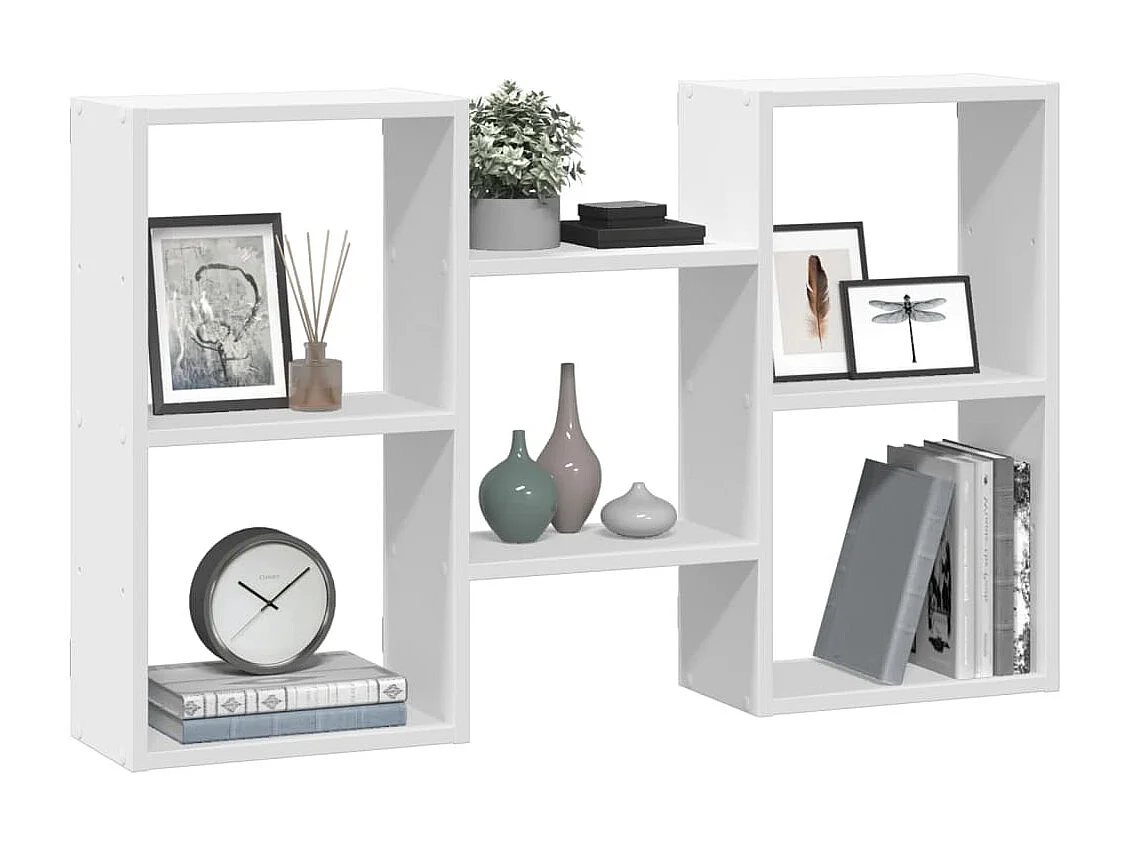 Wandschap 96x18x60 cm bewerkt hout wit