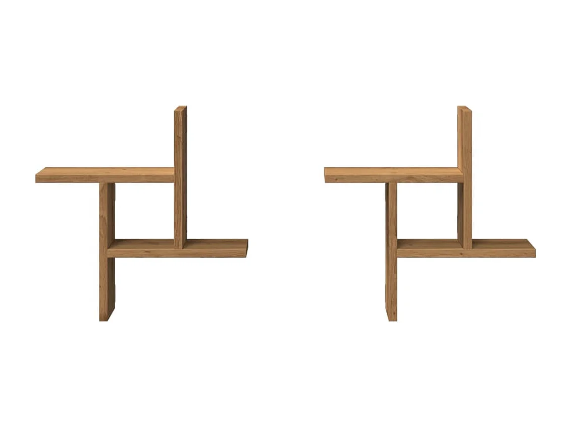 Étagères murales 2 pcs chêne artisanal bois d'ingénierie