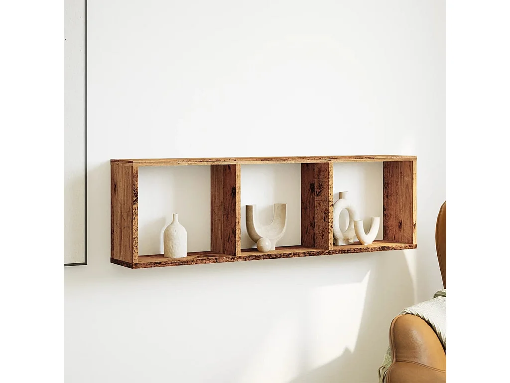 Armário de parede 100x16x30 cm deriv. de madeira madeira velha