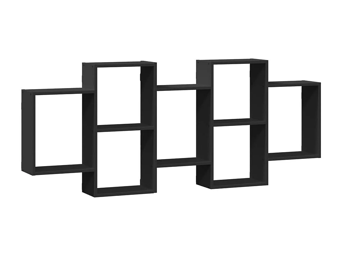 Estantería de pared madera de ingeniería negra 159x18x65 cm