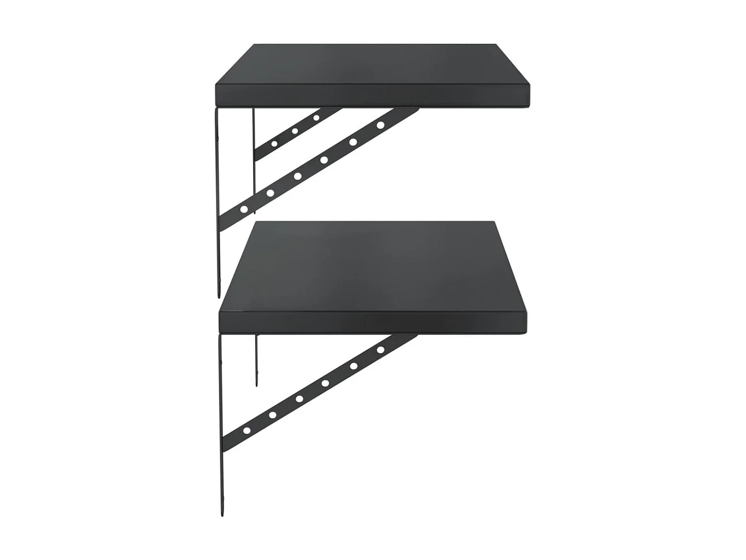 Estantes de pared 2 uds acero inoxidable negro 75x40 cm