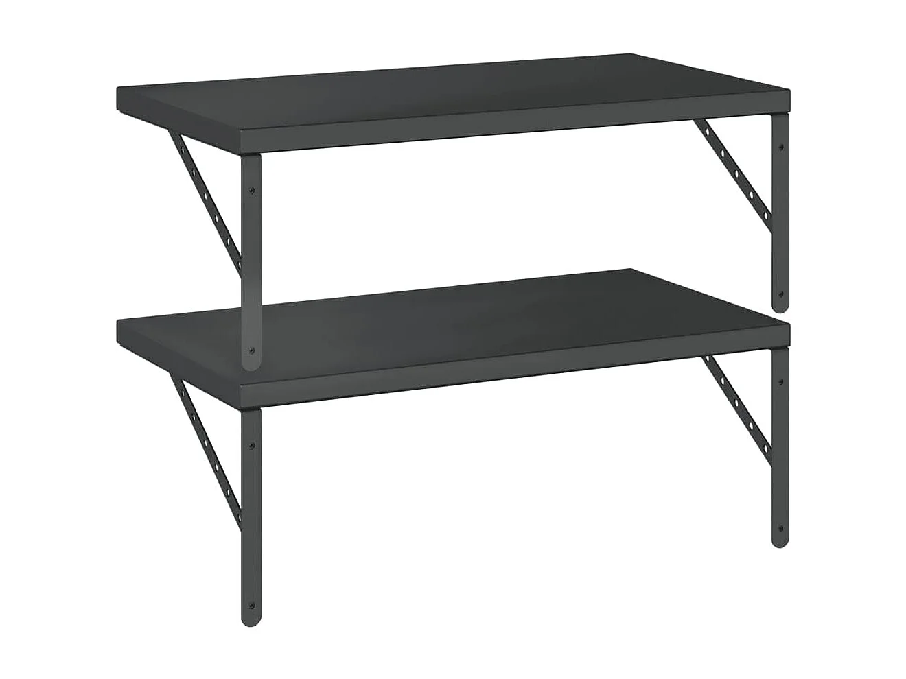 Estantes de pared 2 uds acero inoxidable negro 75x40 cm