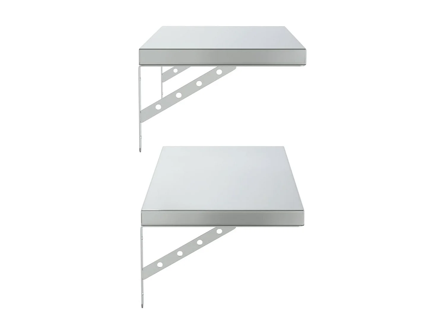 Prateleiras de parede 2 pcs 75x30 cm aço inoxidável prateado