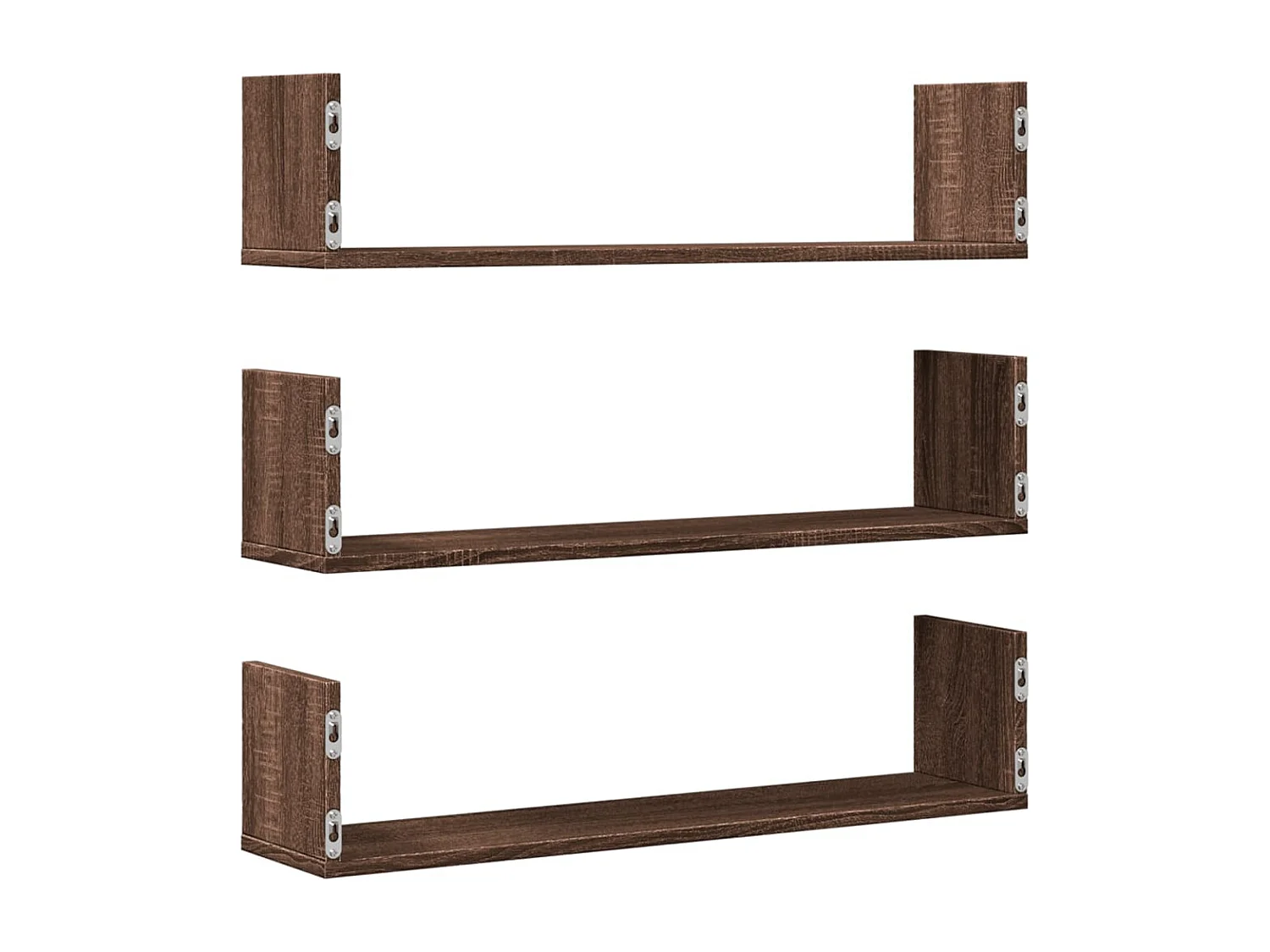 Étagères murales 3pcs chêne marron 80x18x18cm bois d'ingénierie